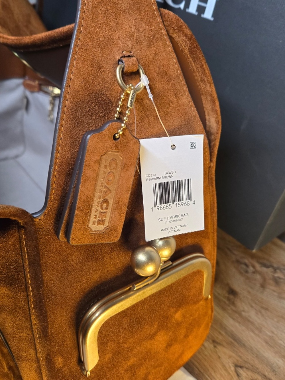 Coach Suede Haversack bag warm brown - Picture 5 of 12